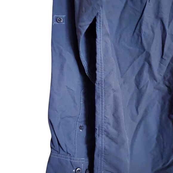 Stone Creek Mens Shirt Size M Blue Long Sleeve Button Down Nylon Pockets Vented - Picture 5 of 10